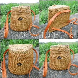 backpack handbag grass ata rattan handmade woven unique